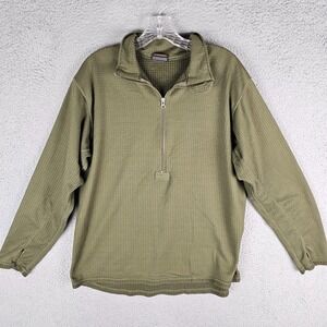 Condor Base Layer II Thermal Fleece Sweater Men Large Green Quarter Zip Pullover